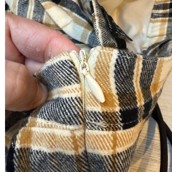 VTG Forever 21 medium Y2K cream plaid chain mini micro skirt academia preppy emo - Picture 6 of 8